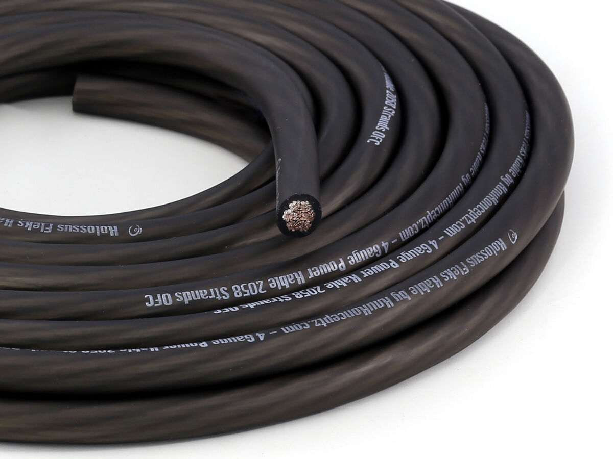 Knukonceptz Kolossus Ultra Flex Power/ground Wire 4 Gauge Black Cable Ofc Copper