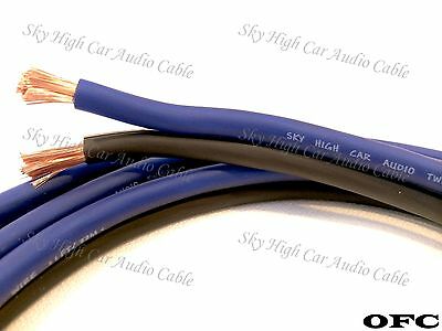 Ofc True 8 Gauge Awg By The Foot Bl/bk Oxygen Free Speaker Wire Car Home Audio