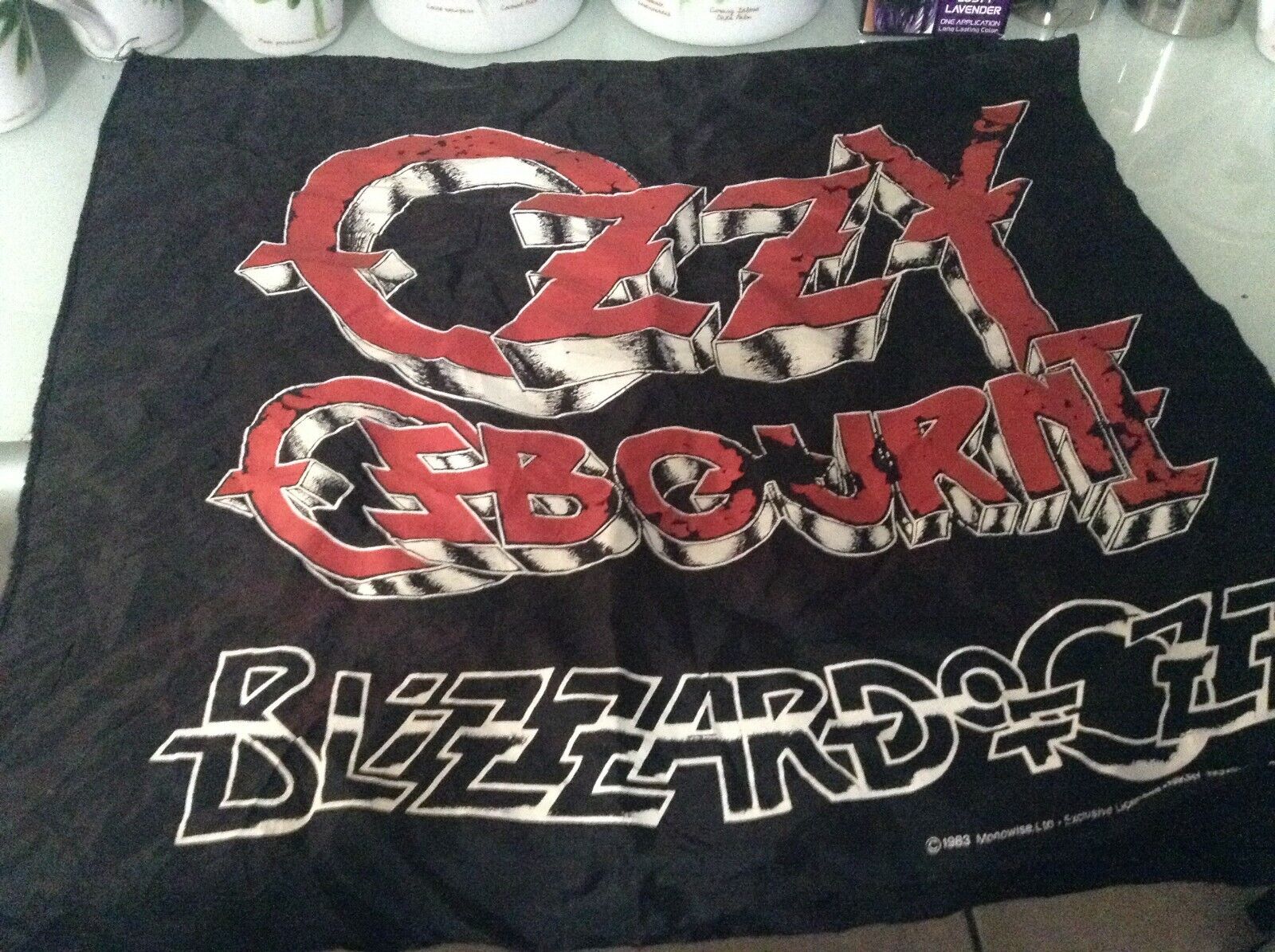 Ozzy Osbourne 1983 Vintage Silk Wall Banner 22 X 22 Original Blizzard Of Ozz Wow