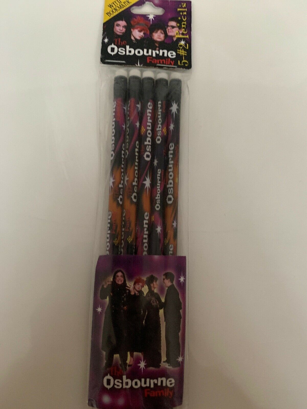 2002 The Ozzy Osbourne Family 5 Set Of Pencils With Book Mark