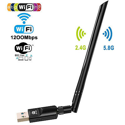 1200mbps Wireless Usb Wifi Adapter Dongle Dual Band 2.4g/5ghz W/antenna 802.11ac