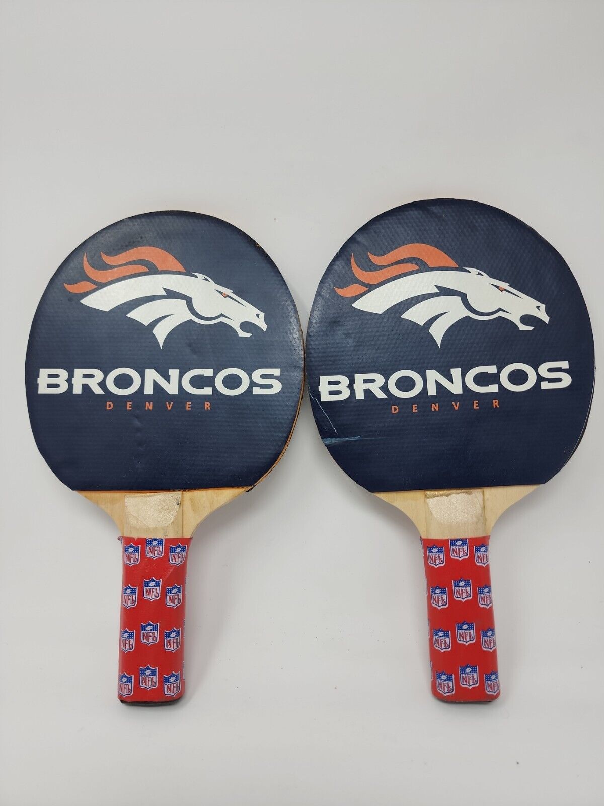 Denver Bronco Ping Pong Paddles Set Of 2  Pre-owned.