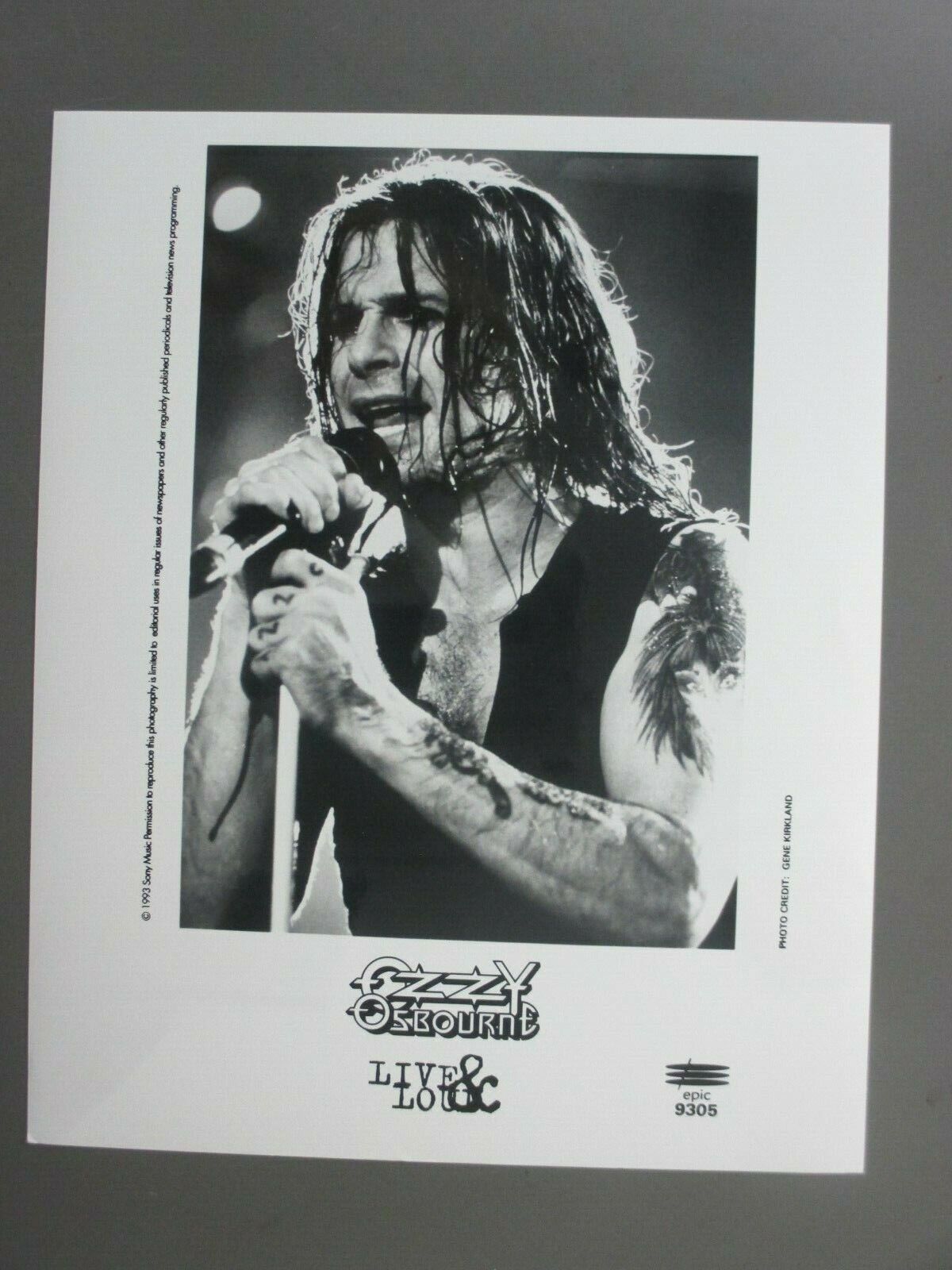 Ozzy Osbourne Black & White 8 X 10 Promo Photo Original Onstage 1993 !