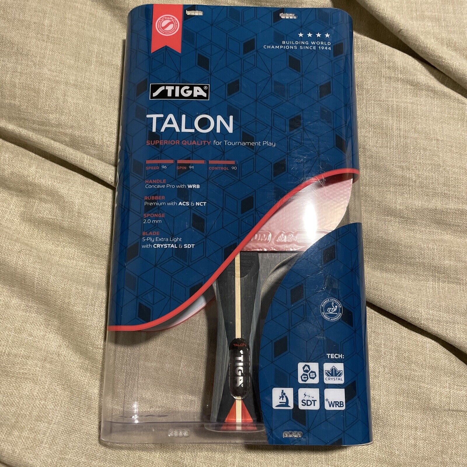 Stiga Talon Table Tennis Ping Pong Paddle For Tournament Play Professional New