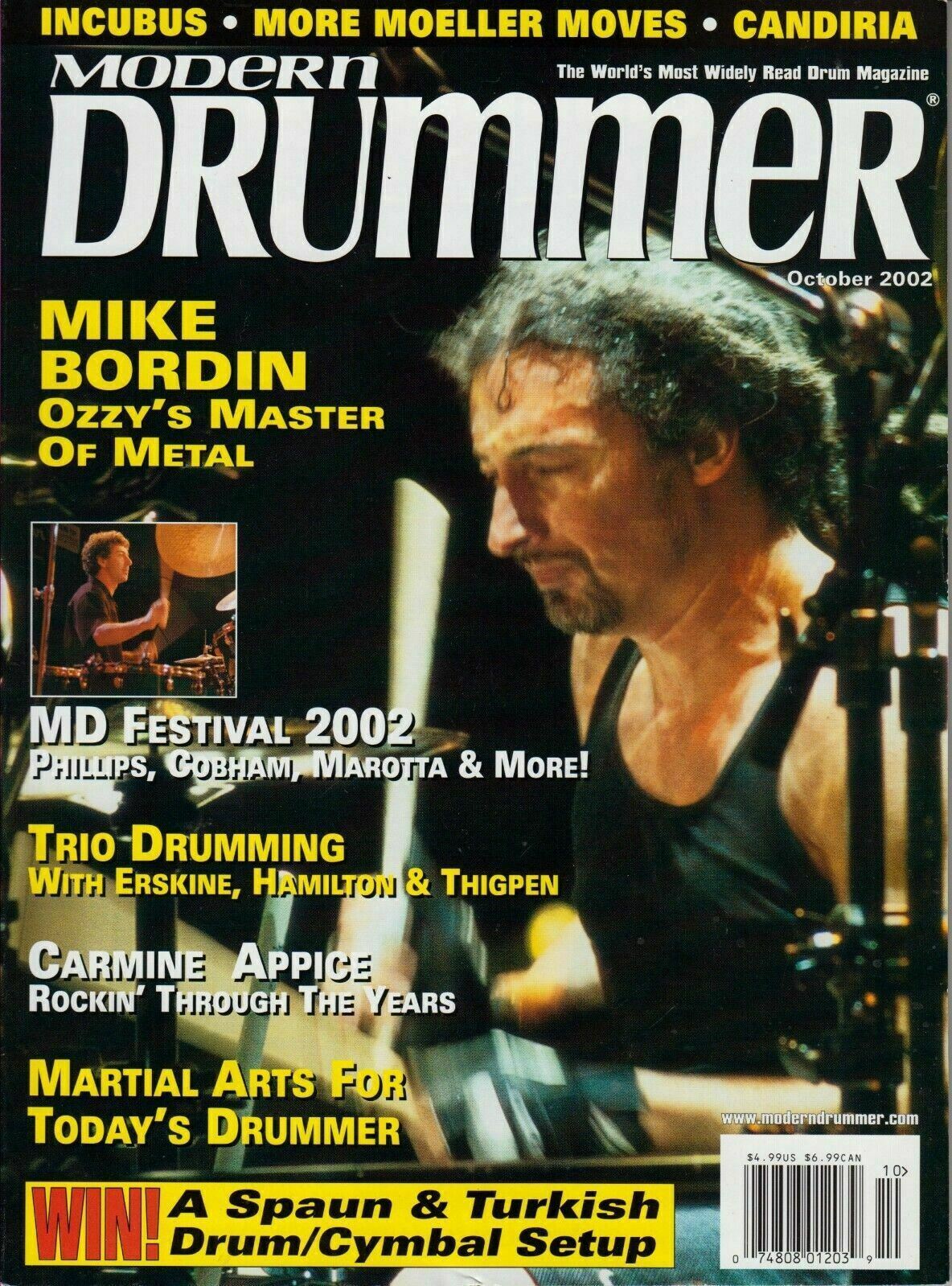 Modern Drummer Magazine October 2022 Mike Bordin Ozzy Carmine Appice Incubus